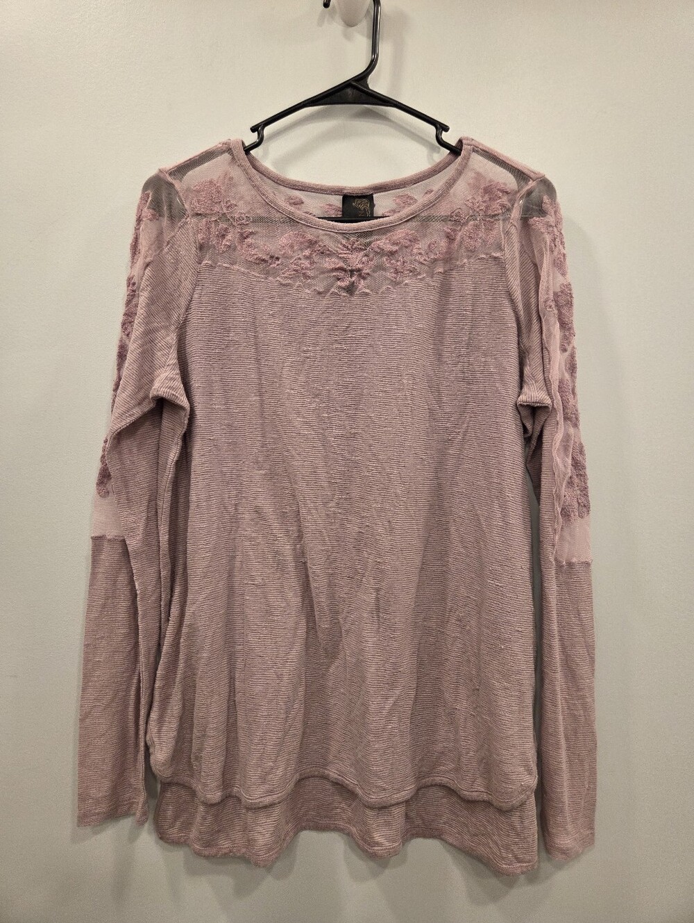 Free People New Romantics Lace Long Sleeve Top Large Coquette